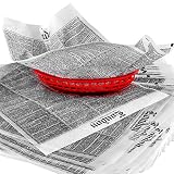 Avant Grub Deli Paper 300 Sheets. Turn Your Backyard Fish Fry Party into a British Pub with Newsprint Food Wrapping Papers. Wax Coated 12x16 Basket Liners Prevent Food Stains!