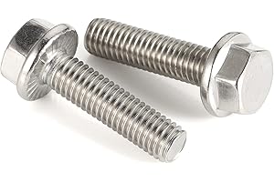 MELLEWELL 25 PCS M6 x 30mm Flanged Hex Head Bolts Flange Hexagon Screws, Stainless Steel A2, DIN 6921