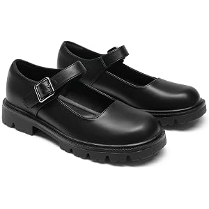 DREAM PAIRS Women's Chunky Mary Jane Flats | classic comfortable cute platform flats,school business office shoes, for work a