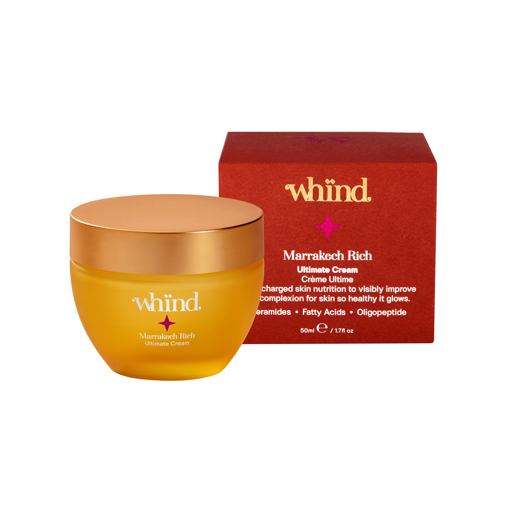 whind Marrakech Rich Day & Night Cream for Skin Barrier Repair – Face Moisturizer with Ceramides & Oligopeptides for Smoother, Firmer & Brighter Skin – Hydrating Facial Moisturizer – 50ml