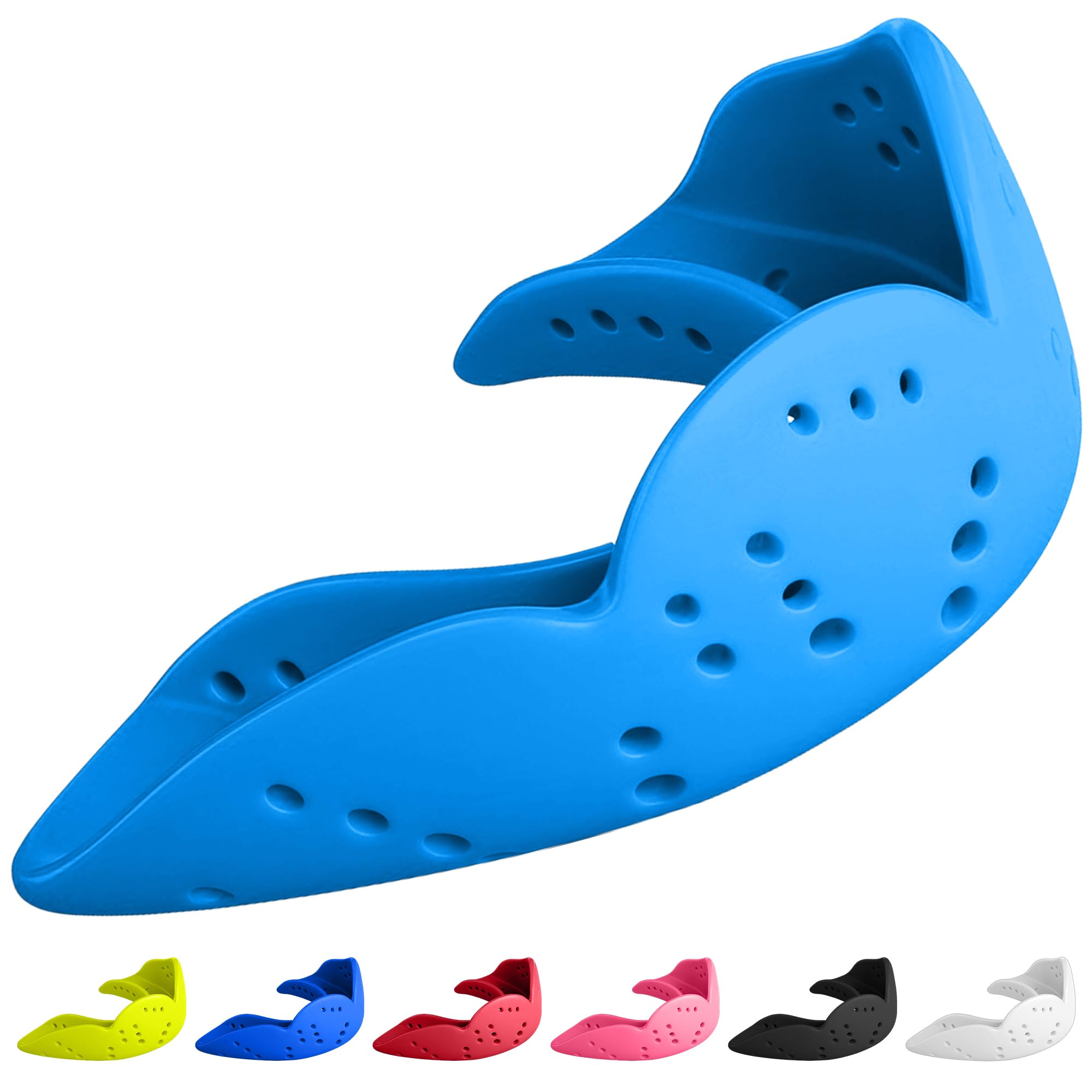 SISU Mouth Guard Aero - Electric Blue - Ultra Slim Gumshield for Adults & Kids - Custom Fit Rugby Gum Shield- A Remouldable Sports Mouthguard for Boxing, MMA, Hockey - Small (Under 5' Tall)
