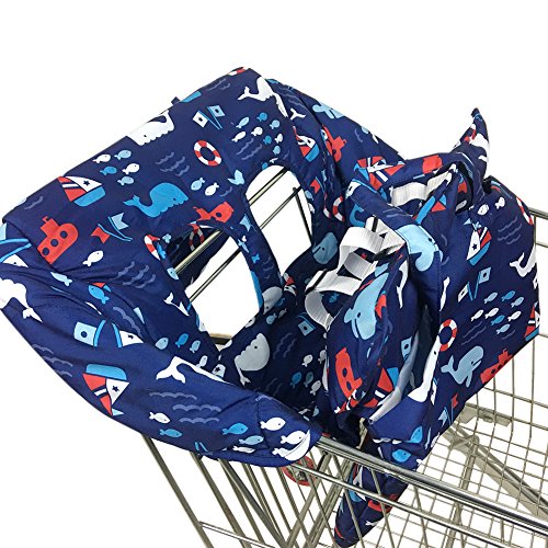 Per 2in1 Shopping Cart Cover High Chair Cover Protective Cushion Full Safety Harness Universal Fit Foldable And Washable For Baby Toddlers