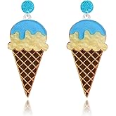 Handmade Food Ice Cream Earrings for Women Colorful Sweet Kawaii Unique Simulation Ice Cream Earrings Creative Summer Jewelry