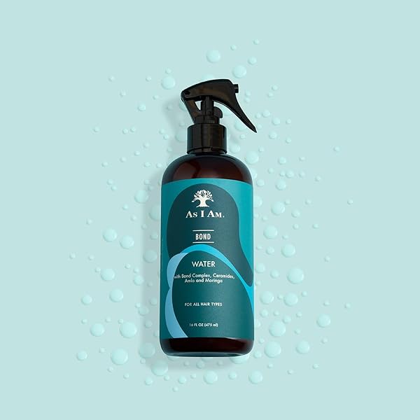 AS I AM BOND WATER – 16 OZ – WITH MORINGA, AMLA, & CERAMIDES – HAIR REPAIR TREATMENT FOR DAMAGED HAIR