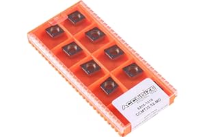 Accusize Industrial Tools Carbide Inserts Cvd Coating Ccmt32.52 Black/Yellow, 10 Pcs/Package, 2200-1016