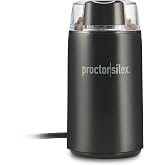 Proctor Silex Electric Coffee Grinder for Beans, Spices and More, Stainless Steel Blades, Makes upto 12 Cups, Black