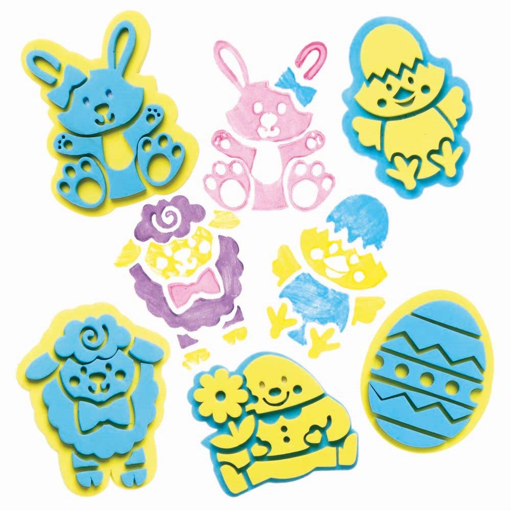 Baker Ross Easter Foam Stampers - Pack of 10, Easter Crafts for Kids (AX803)