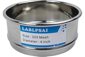 LABLPSAI 325 Mesh Lab Sieves 4" Diameter 304 Stainless Steel Wire Cloth Test Sieve for Industrial Laboratory Home