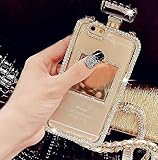 Sasa(TM) iPhone 7 Plus Case ,Luxury Bling Crystal Diamond ChainPerfume Bottle Style TPU Case Cover for iPhone 7 Plus (5.5inch) (White)