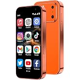 Mini Smartphone 3.0" Android Mini Phone World's Smallest Phone for Student | WiFi APP Download/GPS/Face ID/Expandable memory/Camera/Video Call,Phone for Travel Backup&amp;Digital Detox,Gift for Kid,Orange