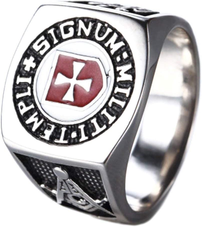 Stainless Steel Rings Men Women Templar Knight Crusader Cross Jewelry Gift