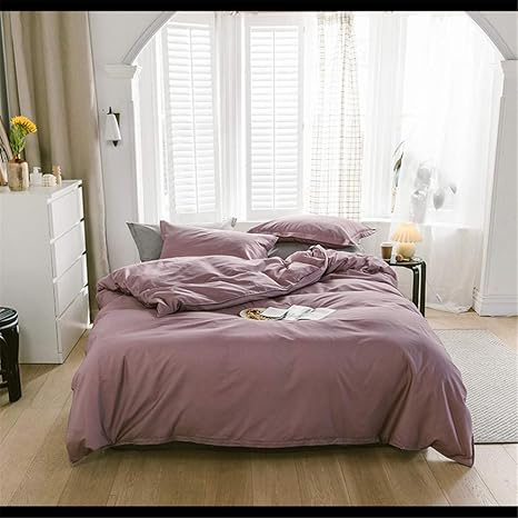 YBBZJ Funda nórdica Queen, 100% algodón Lavado, Juego de sábanas