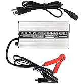 DUDHOIK 48V / 58.4V 8A Lithium Battery Charger 110V 120V 500W with Cooling Fan and Alligator Clip Output Lifepo4 Charger Multiple Protection Functions for 16S 48V Lifepo4 Battery