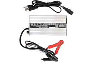 48V / 58.4V 8A Lifepo4 Lithium Battery Smart Charger 110V 120V 500W for 16S 48V Lifepo4 Battery with Cooling Fan and Alligato