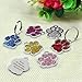 Didog Glitter Paw Print Pet ID Tags for Small Dogs and Cats,Personalized Engraving