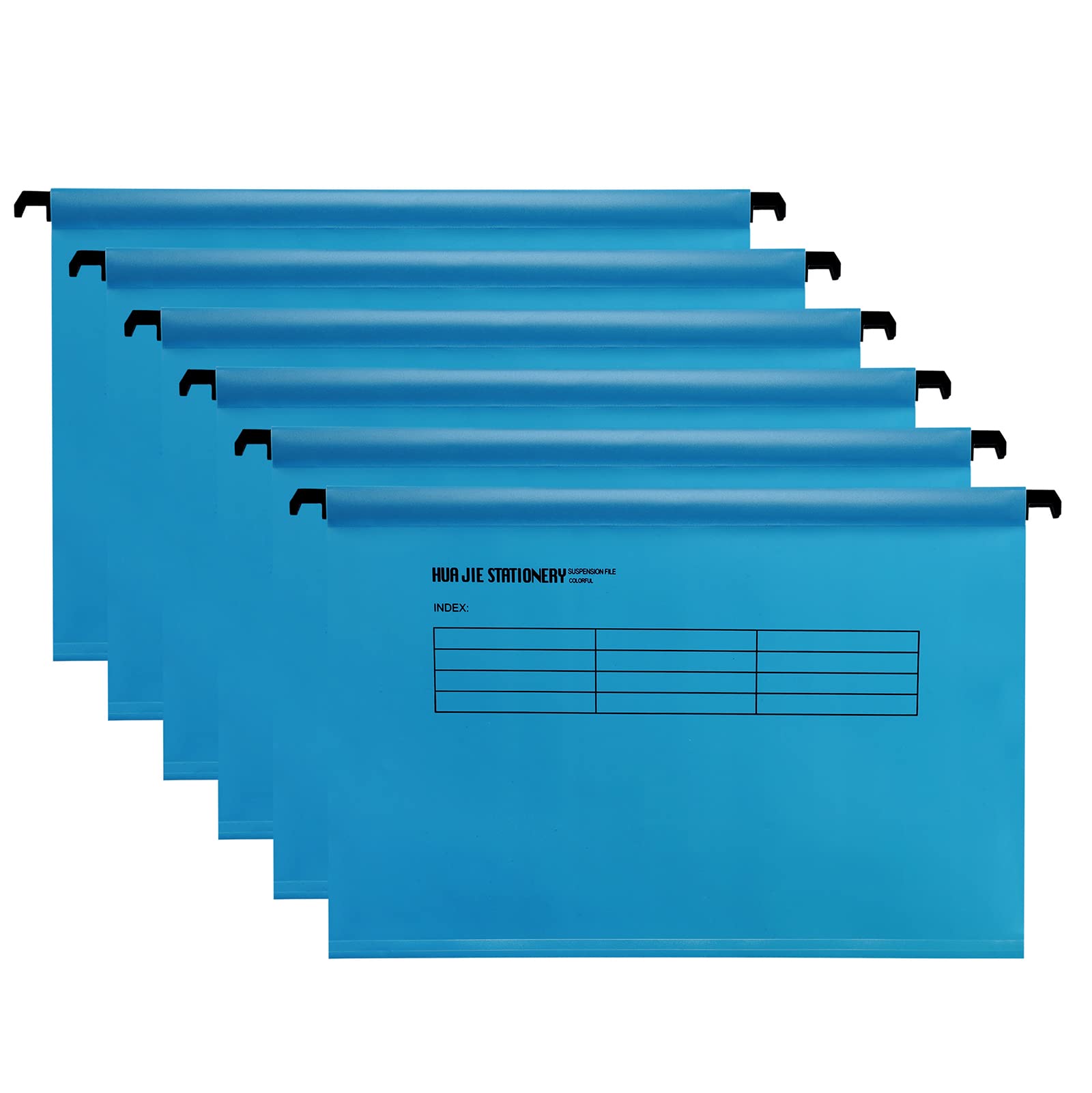 Hotyin Foolscap Suspension Files, 12pcs Filing Cabinet Suspension Files with Tabs and Card Inserts, Polypropylene Hanging Filing Folder for File Organization, Blue