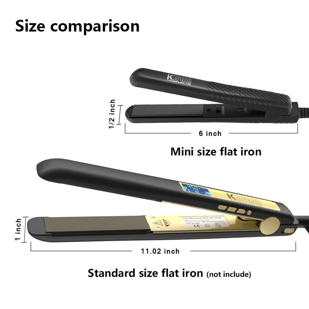 KIPOZI Mini Size Travel Hair Straighteners For Short And Thin Hair