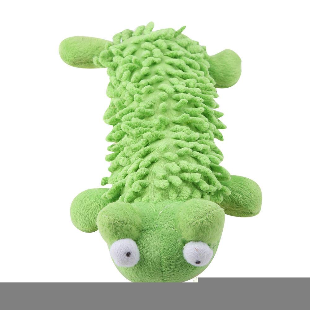 Dog Chew Toy Plush Squeaky Toy Interactive Teeth Cleaning Toy Funny Training Tool for Small Medium Dogs Animals(Green)