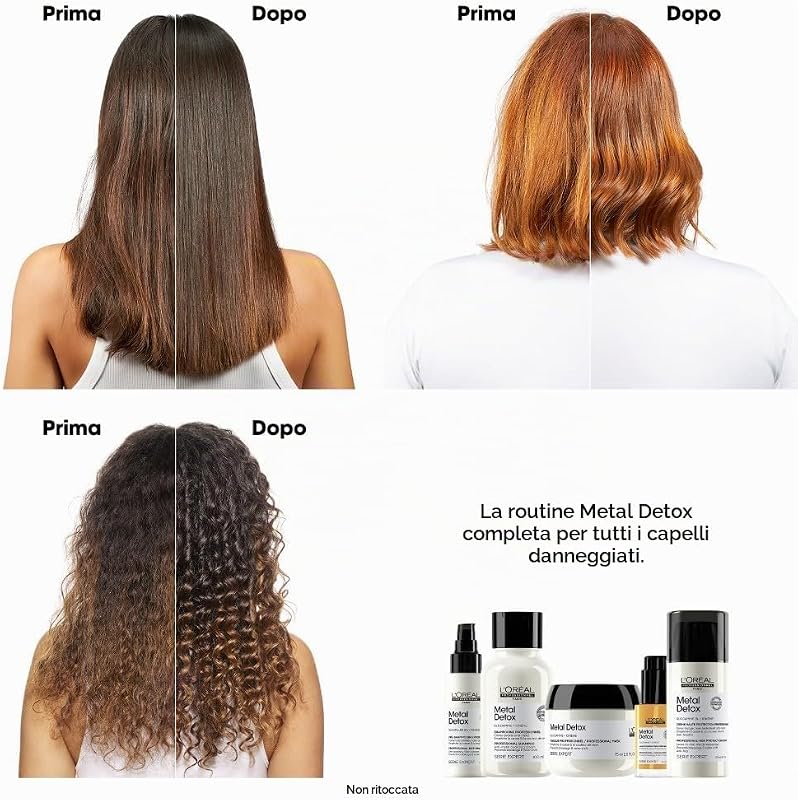 Mini Shampoo Ristrutturante per Tutti i Tipi di Capelli Danneggiati, Rischio di Rottura Ridotto, Colore Protetto, Chioma Lucente&Setosa, Senza Solfati, Metal Detox, 100 ml