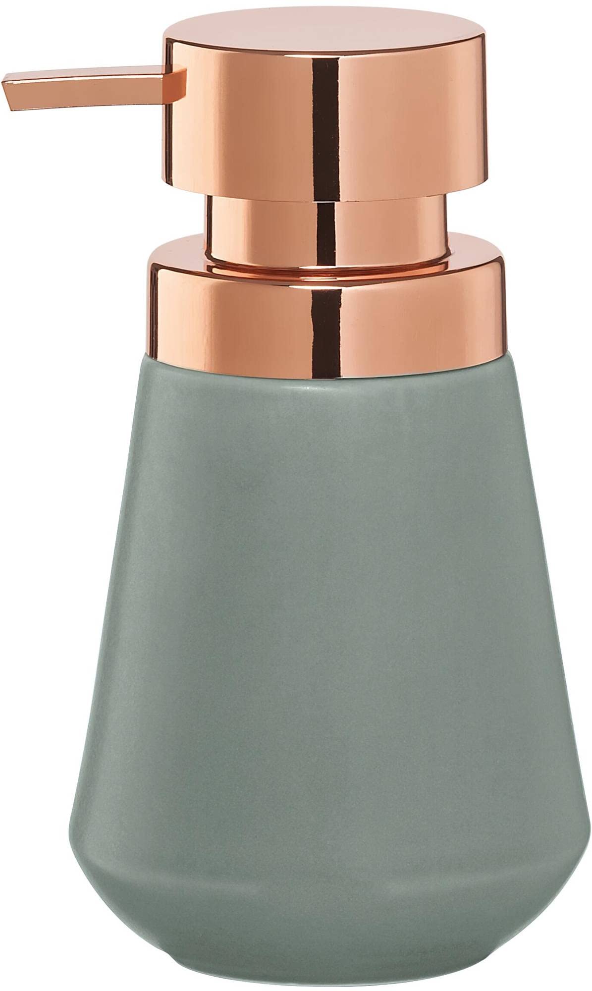 Sealskin Conical Soap Dispenser, Porcelain, Green, 10 x 16.5 x 10 cm