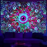 Boniboni Blacklight Mushroom Tapestry UV Eyes