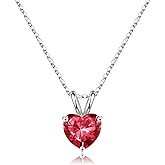 SMILEST Necklace Gifts for Her - 925 Sterling Silver Heart Birthstone Necklace, Dainty Sparkling Heart Pendant Anniversary Birthday Gifts for Women Mom Wife Daughter Girlfriend Jewelry Gift