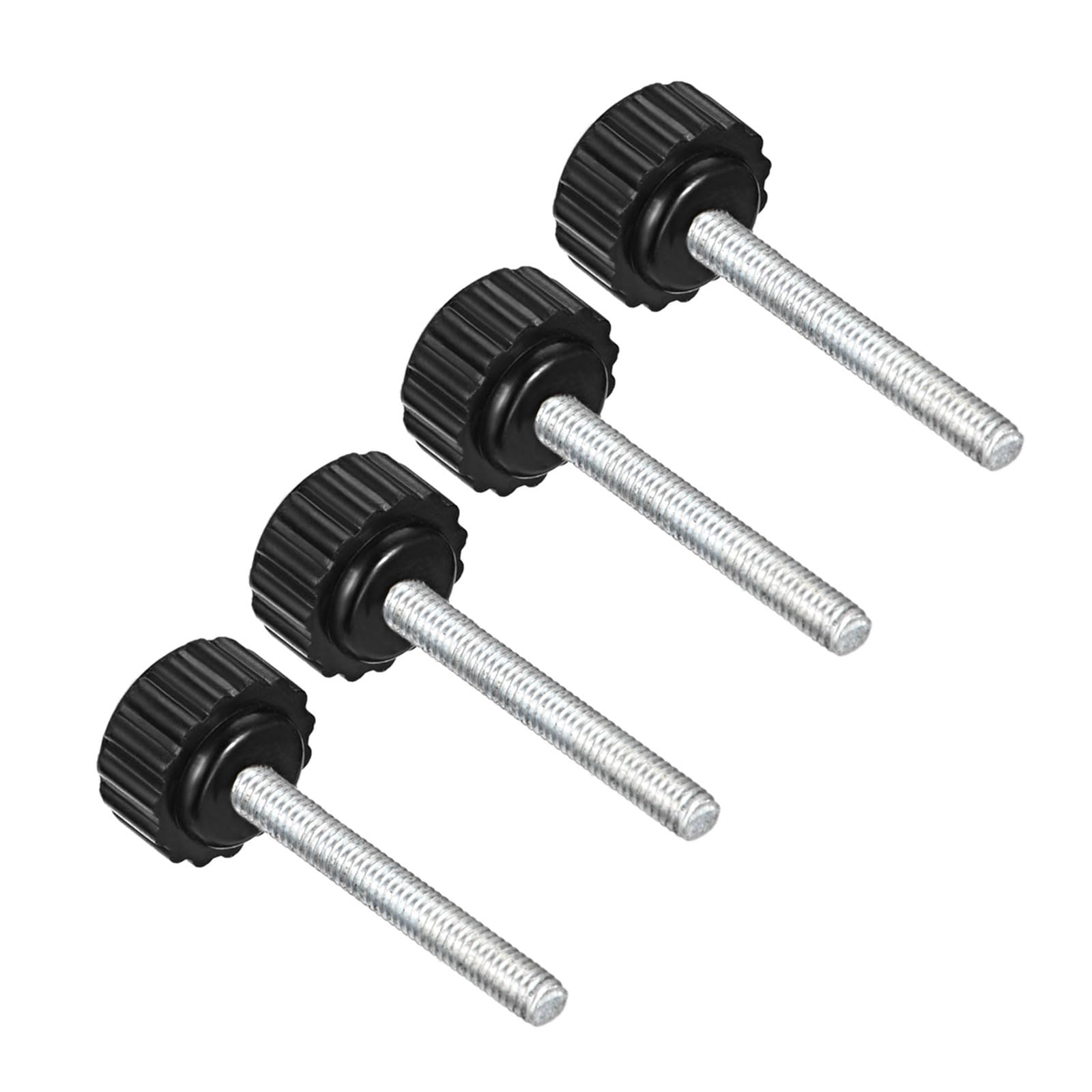 CoCud Knurled Clamping Knobs, M4 x 30mm Male Thread 16mm Head, Thermoset Plastic Thumb Screw Grip Bolt Knobs Black - (Applications: for Lathe Machinery), 4-Pieces
