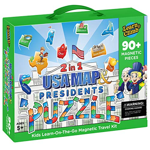 Magnetic USA Map Puzzle & President Puzzle for Kids