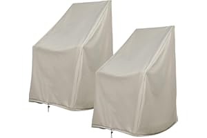 Shine Company Weatherproof Outdoor Rocking Chair Cover Set of 2, 100% Woven Polyester, Elastic Cord with Toggle, Gray, 2-Pack