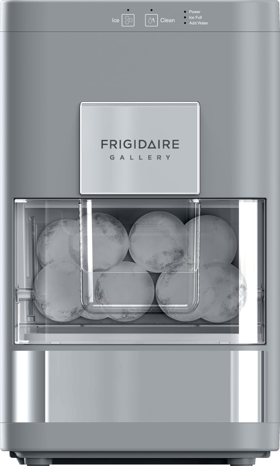 Photo 1 of **NON-FUNCTIONAL**Frigidaire, Countertop Artisanal Sphere Ice Machine, Transparent Window, Gourmet Ice Maker, 84 Sphere per Day Capacity, Auto Self Cleaning Ice Making Machine - 16.75" D x 11.75" W x 20.25" H (Grey)
