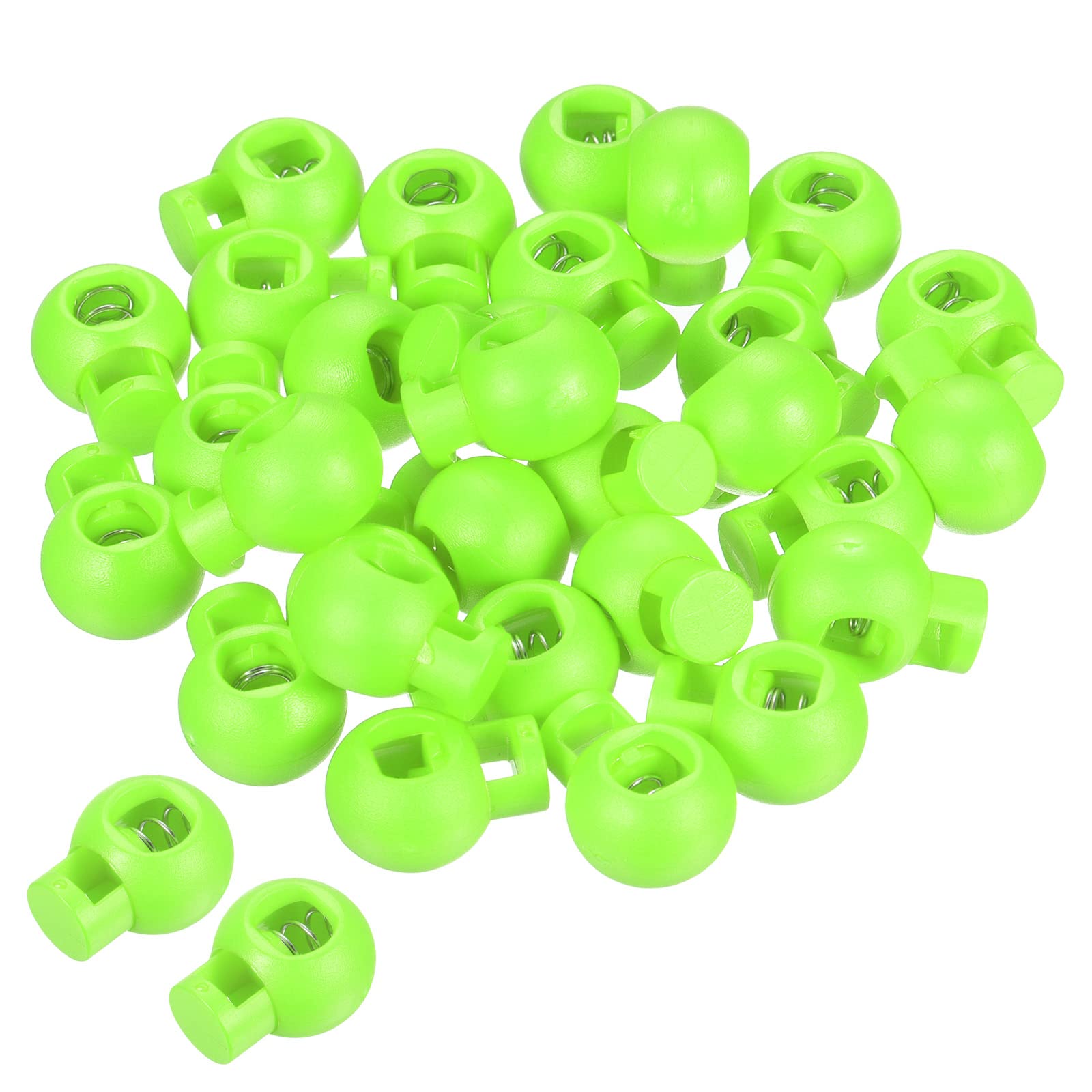 PATIKIL Cord Locks, 30 Pack Ball Spring Toggle Stopper for Drawstring Bag Shoelaces, Bright Green