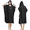 Hiturbo Microfiber Surf Poncho, Wetsuit Changing Bath Robe, Quick Dry Pool Swim Beach Towel with Hood