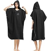 Hiturbo Microfiber Surf Poncho: Wetsuit Hooded Changing Towel | Quick Dry Poncho Towel Hoodie | Absorbent Swim Cover Up | Swimming Surfing Beach Pool Water Sports