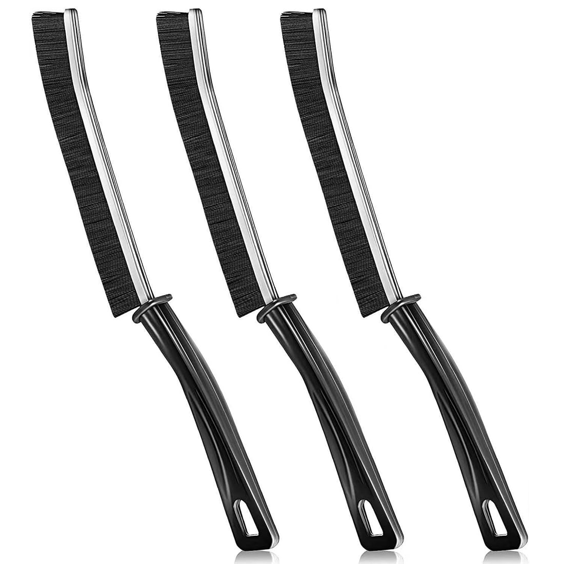 Tadipri Crevice Cleaning Brush, 3 Pieces Grout Cleaning Brush with Handle Design, Detail Brush, Shower Brush, Floor Brush, Bathroom and Kitchen Brush