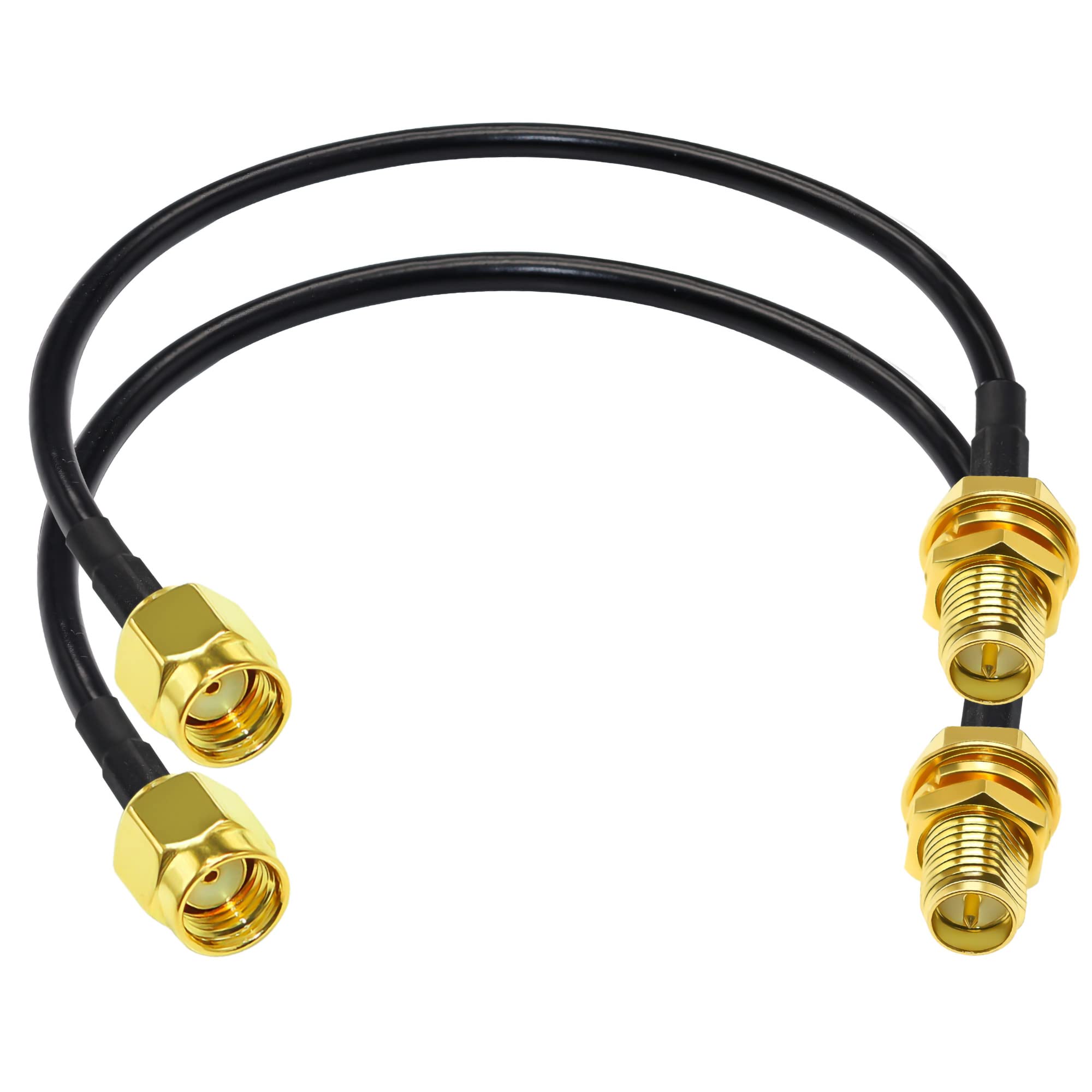 TUOLNK RP SMA Cable - Reverse Polarity SMA Female to Male Extension - 50ohm for RF, WiFi, GPS, Low Loss Antenna Coax - 0.98ft (2-pack)