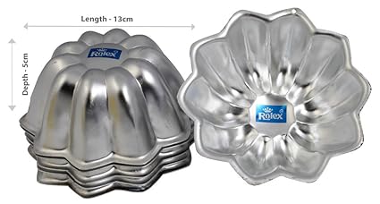 Rolex Aluminium Jelly CupCake Muffin Mould Sun Flower S2 Set of 6 S2