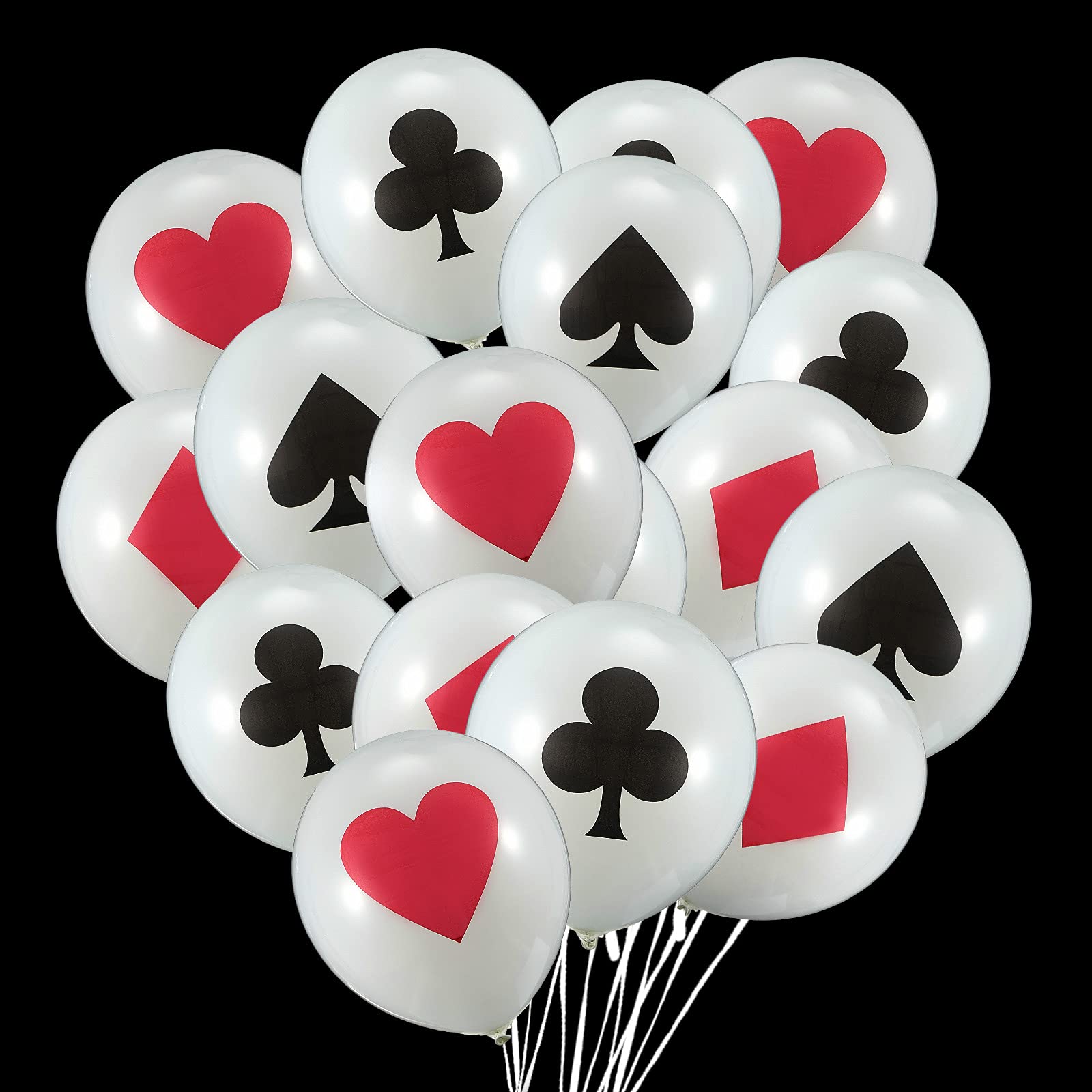 Sumind 24 Pieces Casino Balloons Poker Themed Playing Cards Latex Balloons for Casino Theme Party, Poker Events, Birthday Themed Party Decorations