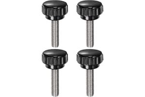 uxcell 4pcs Knurled Clamping Knobs M8 x 30mm Metric 304 Stainless Steel Male Thread Thumb Screw on Type 25mm Plastic Round He