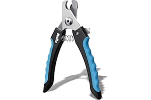 Maiiu Dog & Cat Nail Clippers, Pet Nail Clipper and Trimmer with Safety Guard to Prevent Over Cutting, Grooming Razor Sharp Blades with Nail File for Small, Medium, Large Breeds, S Black Blue