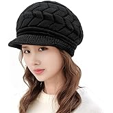 XYX Womens Winter Warm Elastic Soft Ear Protection Knitted Visor Hat Beanie Hat Slouchy Wool Hats