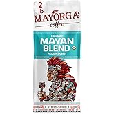 Mayorga Organic Coffee 2lb Mayan Blend - Medium Roast Whole Bean Coffee Specialty Grade, 100% Arabica, Slow Roasted, Chocolat