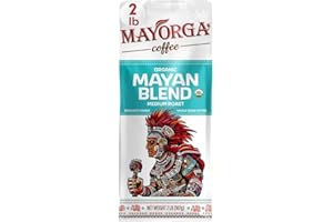 Mayorga Organic Coffee 2lb Mayan Blend - Medium Roast Whole Bean Coffee Specialty Grade, 100% Arabica, Slow Roasted, Chocolate and Floral Flavor with Low Acidity - USDA Organic, Non-GMO, Kosher