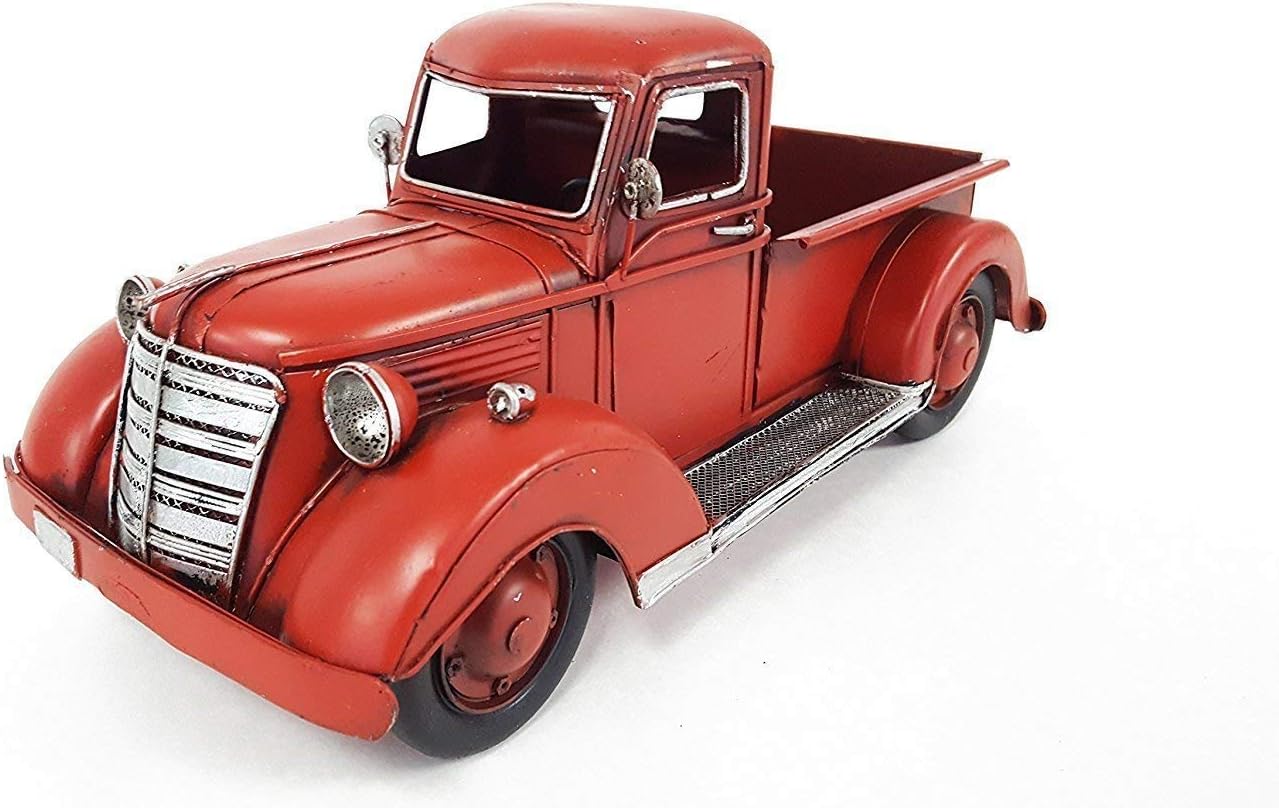 Galvanizeyourhome Red Metal Truck Decor