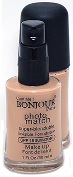 Bonjour Paris Photo Match Invisible Foundation, Fair Skin, 30ml