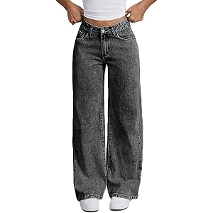 Godalithic Baggy Jeans for Girls Cute Kids Bow Embroidery Wide Leg Denim Pants High Waist Trousers Y2k Tween Clothes 7-13Y