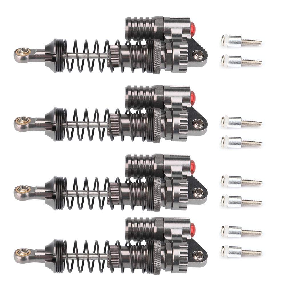 4Pcs RC Shock Absorbers, Aluminum Alloy High Strength Springs Shocks Set Damper for Axial / SCX10 / D90 RC Crawler Car Model Car Accessories