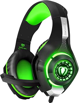 bluefire luz led profesional 3 5 mm pc gaming estereo de graves aislamiento del ruido auriculares over ear auriculares de diadema con microfono para