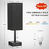 Aooshine Bedside Lamp USB C+A Ports 3 Color Modes Pull Chain Black Shade view 6