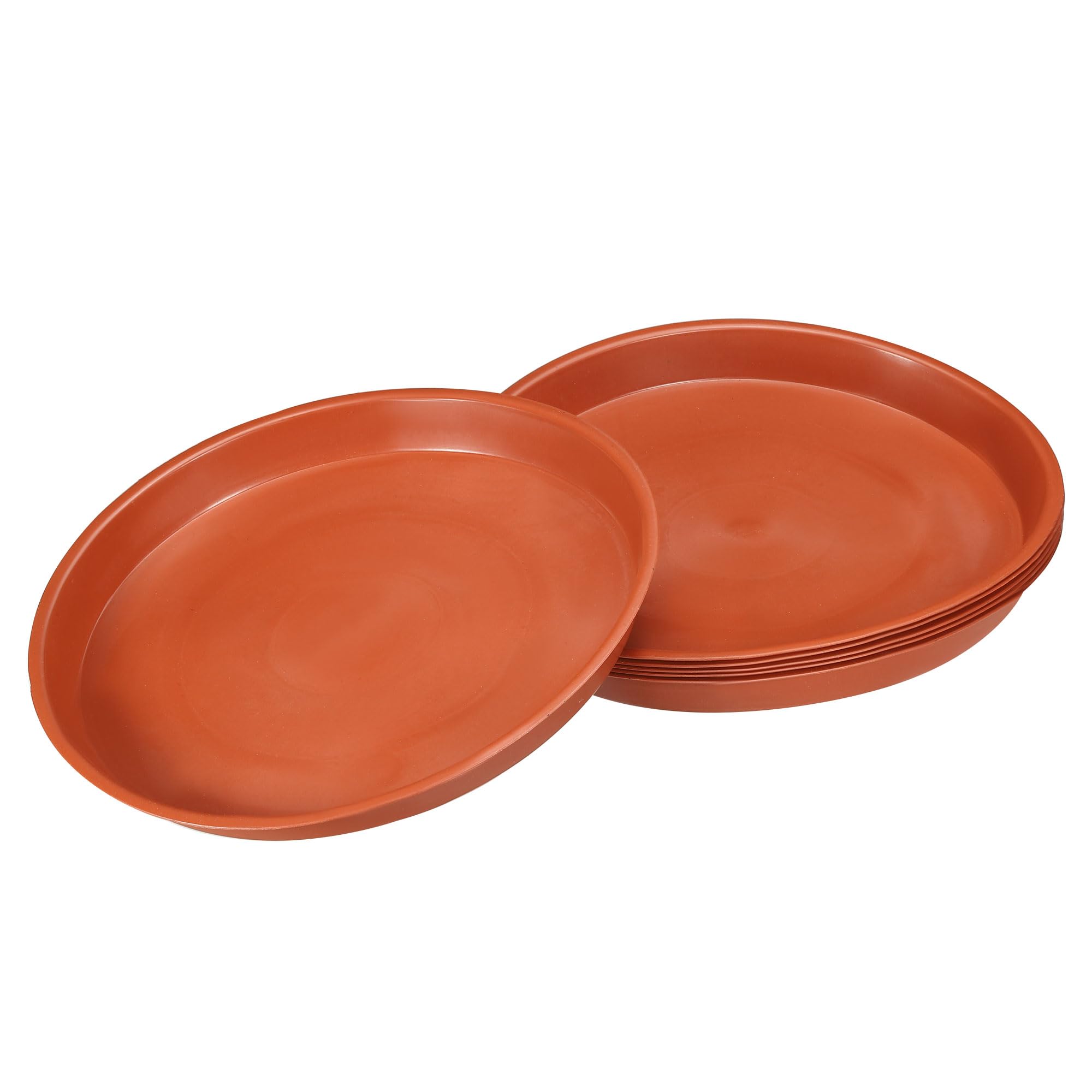 M METERXITY 6 Pack Planter Saucers - Plastic Plant Tray Flowerpot Drip Trays Round Apply to Outdoor/Garden (8.7 Inch/ 22cm, Red)