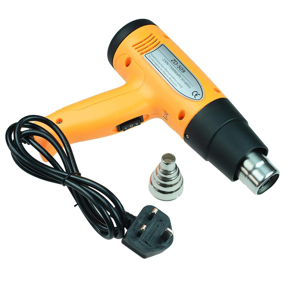 Temperature Adjustable 1500W Heat Gun Variable Control Hot Air Gun Heavy Duty Hobby DIY Rapid Heating